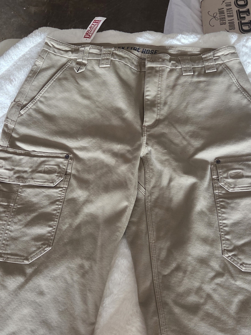 Duluth Trading Co. Men's Tan Khaki Cargo Pants with Multiple Pockets